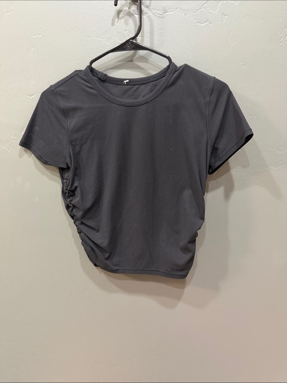 lululemon athletica Black Short Sleeve Ruched Tee